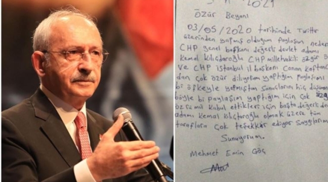 Mermi dolu kavanozla tehdit etmişti; Kemal Kılıçdaroğlu'na yazılan özür mektubu ortaya çıktı!